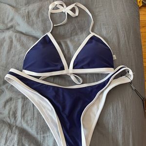 Zaful two piece blue/white